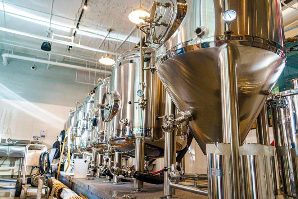 The tanks at the new Biscayne Bay Brewing are smaller than those at the first brewery in Doral, which means smaller batches of beer.
