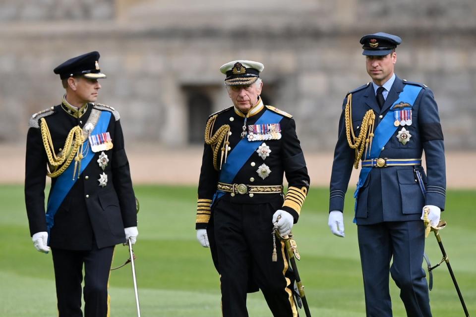 Prince Edward, Earl of Wessex, King Charles III and Prince William (Getty Images)