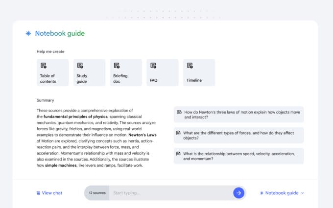 Google NotebookLM with Notebook Guide