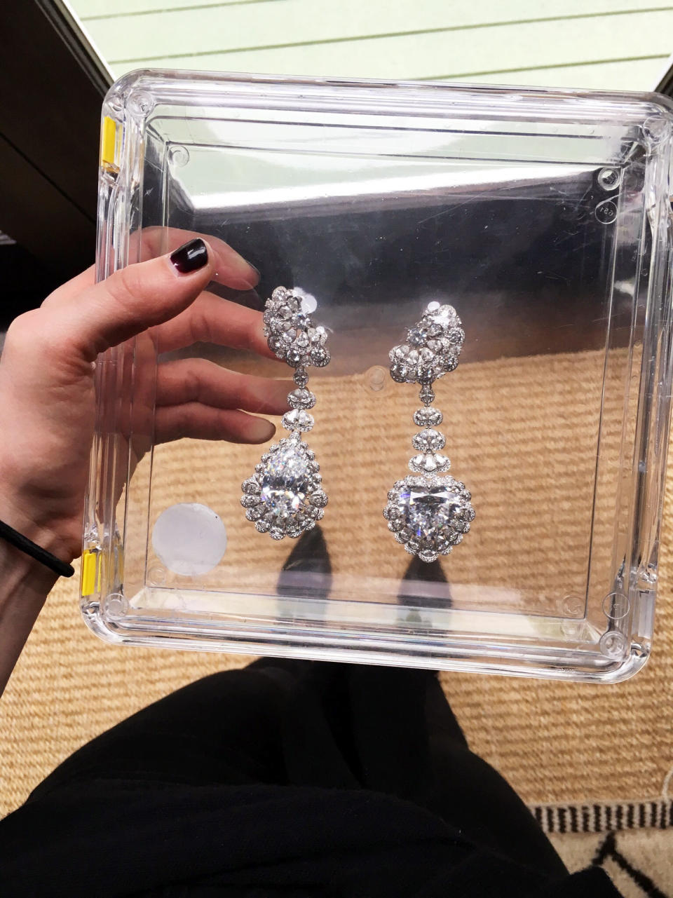 Charlize Theron’s Chopard diamond earrings.