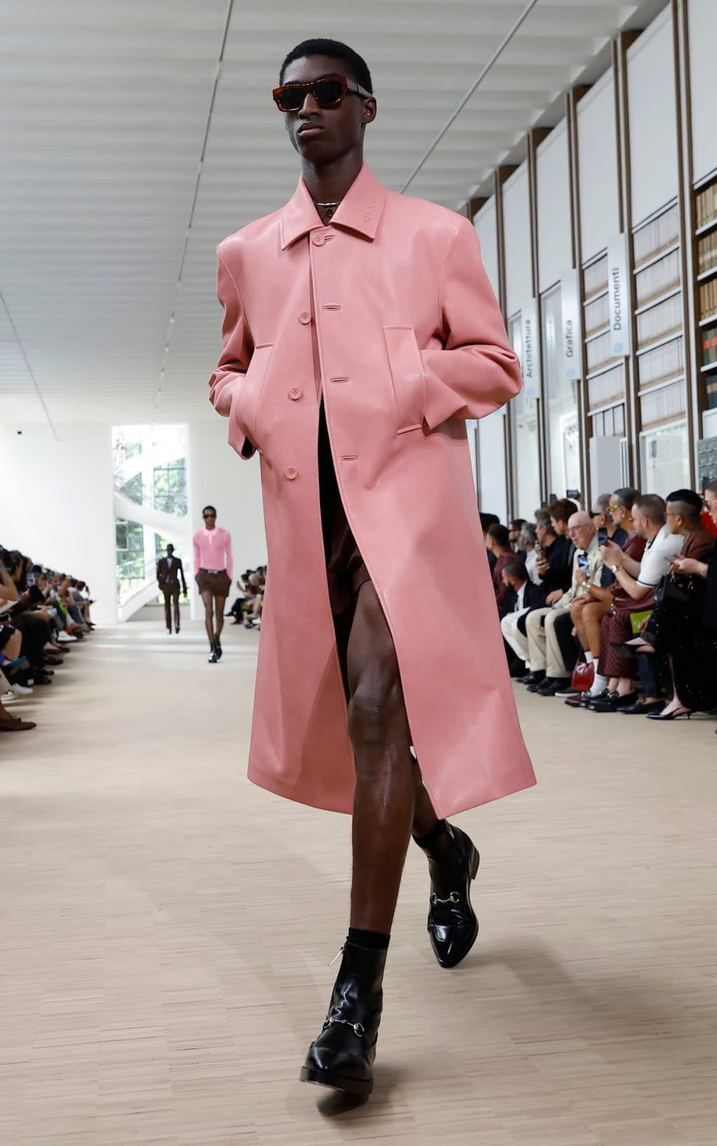 A section of juicy-coloured coats brought a dash of fun to proceedings