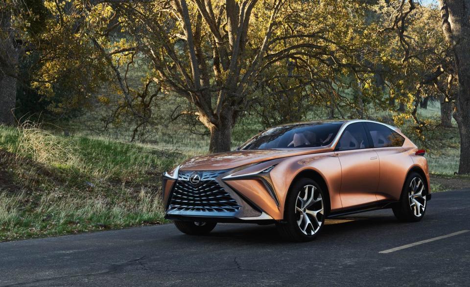 <p>Lexus' current three-row crossover offering is the <a href="https://www.caranddriver.com/reviews/a32472513/2020-lexus-rx350l-drive/" rel="nofollow noopener" target="_blank" data-ylk="slk:RX L;elm:context_link;itc:0;sec:content-canvas" class="link ">RX L</a>, which was an interim solution that simply stuffed a small third row of seats into a slightly enlarged version of the existing RX. It will reportedly be replaced by a new model called the TX, and we found Lexus trademarks for TX350 and TX500h that suggest it could possibly offer both gas V-6 and hybrid versions. We can expect it to feature a longer wheelbase than the RX this time around to provide better space in the way back. Its styling may draw inspiration from the <a href="https://www.caranddriver.com/news/a15162744/lexus-lf-1-limitless-concept-is-a-crossover-flagship-news/" rel="nofollow noopener" target="_blank" data-ylk="slk:LF-1 Limitless concept;elm:context_link;itc:0;sec:content-canvas" class="link ">LF-1 Limitless concept</a> from several years ago.</p>