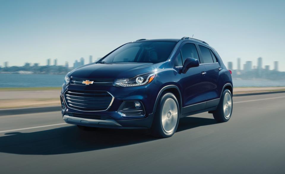 <p>The <a href="https://www.caranddriver.com/chevrolet/trax/" rel="nofollow noopener" target="_blank" data-ylk="slk:Chevrolet Trax;elm:context_link;itc:0;sec:content-canvas" class="link ">Chevrolet Trax</a> can fit more luggage than bigger crossovers like the <a href="https://www.caranddriver.com/cadillac/xt4" rel="nofollow noopener" target="_blank" data-ylk="slk:Cadillac XT4;elm:context_link;itc:0;sec:content-canvas" class="link ">Cadillac XT4</a>. Its 60/40 split-folding rear seats and front passenger seat fold flat. This gives the Trax a leg up on the <a href="https://www.caranddriver.com/ford/ecosport" rel="nofollow noopener" target="_blank" data-ylk="slk:Ford EcoSport;elm:context_link;itc:0;sec:content-canvas" class="link ">Ford EcoSport</a>, <a href="https://www.caranddriver.com/nissan/rogue-sport" rel="nofollow noopener" target="_blank" data-ylk="slk:Nissan Rogue Sport;elm:context_link;itc:0;sec:content-canvas" class="link ">Nissan Rogue Sport</a>, and other vehicles with more rear cargo space. Maybe it's not the sharpest tool in the segment, but it's good at prioritizing space for those that need the extra wiggle room in a small package.</p><ul><li>Base price: $22,595</li><li>Carry-on capacity, rear seats folded: 19 suitcases</li><li>Cargo volume, rear seats folded: 48 cubic feet<br></li><li>Cargo volume, behind rearmost row of seats: 18 cubic feet</li></ul><p><a class="link " href="https://www.caranddriver.com/chevrolet/trax/specs" rel="nofollow noopener" target="_blank" data-ylk="slk:MORE TRAX SPECS;elm:context_link;itc:0;sec:content-canvas">MORE TRAX SPECS</a></p>
