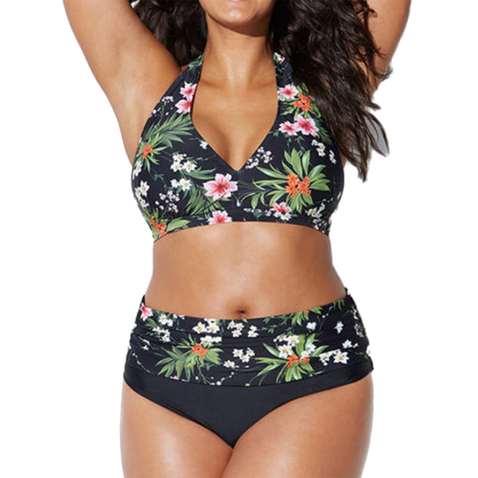 Walmart Floral High-Waisted Bikini Set