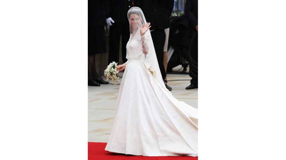 Kate Middleton in her wedding dress 