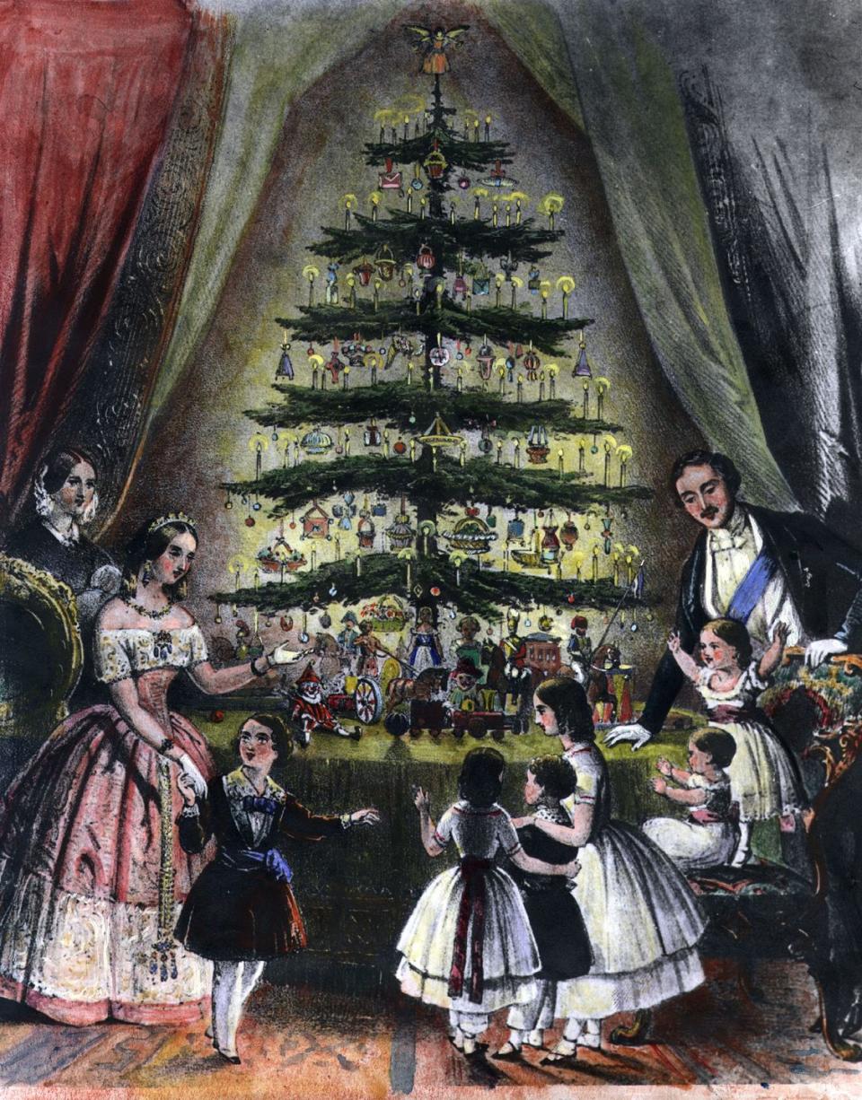 <p>Three fir trees are brought to the Marble Hall in Buckingham Palace each year. And this tradition goes way back, in fact, it was popularised in the nineteenth century by Queen Elizabeth's great-great-grandmother Queen Victoria.</p><p>As former royal chef Darren McGrady explained to <a href="https://www.goodhousekeeping.com/holidays/christmas-ideas/a42015/how-the-royal-family-celebrates-christmas/" rel="nofollow noopener" target="_blank" data-ylk="slk:Good Housekeeping,;elm:context_link;itc:0;sec:content-canvas" class="link ">Good Housekeeping,</a> the royal family also has a large Christmas tree and a large silver artificial tree in the dining room at Sandringham. The Queen even lets her great-grandchildren help decorate. </p>