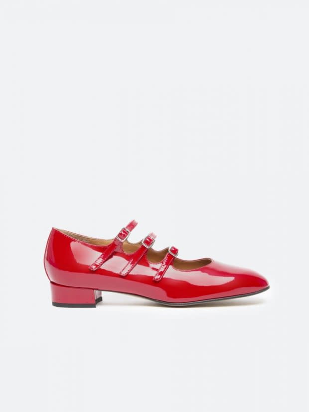 <p>Carel Paris Ariana Red Patent Leather Mary Janes, $460, <a href="https://www.carel.fr/en/mary-janes/197-1795-red-patent-leather-mary-janes.html#/size-38" rel="nofollow noopener" target="_blank" data-ylk="slk:available here;elm:context_link;itc:0;sec:content-canvas" class="link ">available here</a></p>