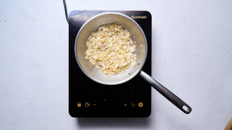 onion and garlic in a skillet