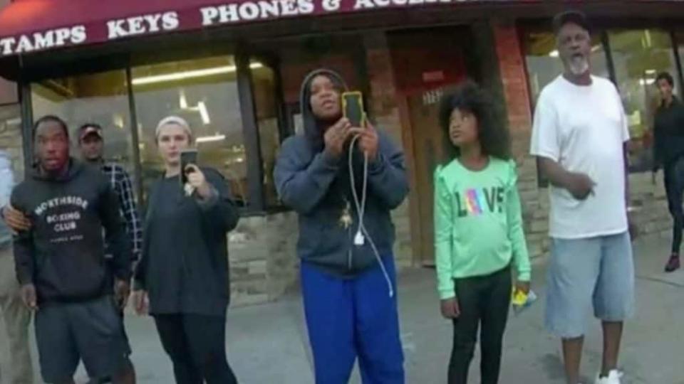 Darnella Frazier (center), the teen who filmed the murder of George Floyd last May, is being hailed as a hero for posting the footage that undoubtedly contributed to achieving a guilty verdict against Derek Chauvin. (Court TV)