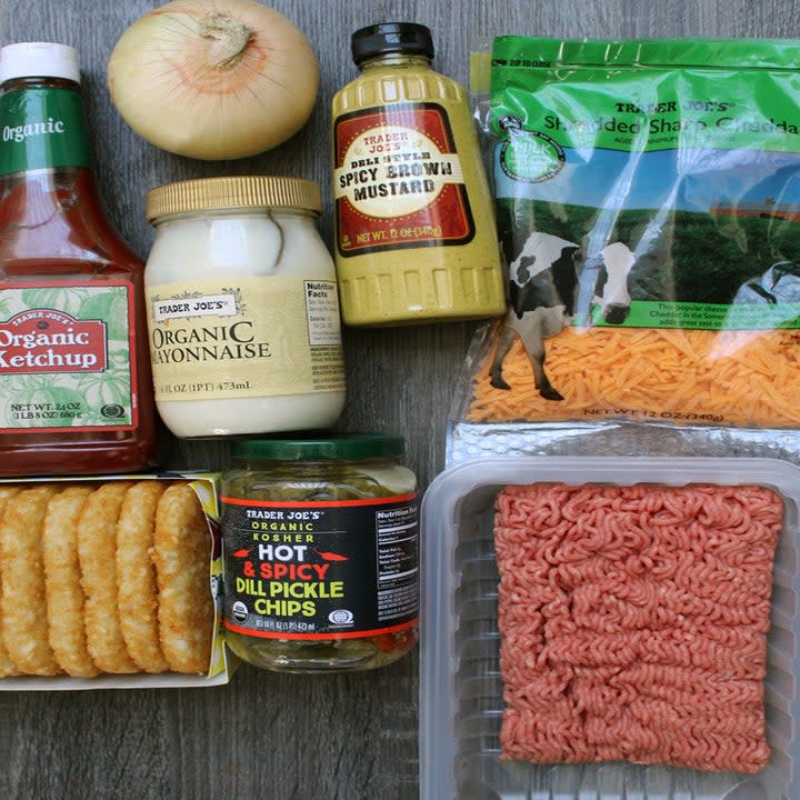 Ingredients for cheeseburger tots