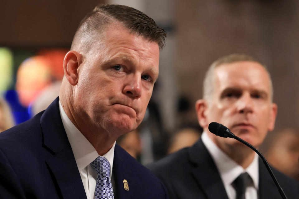 Acting Secret Service Director Ronald Rowe Jr., left, and FBI Deputy Director Paul Abbate 