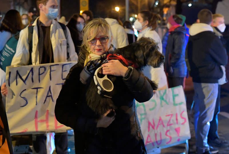 FILE PHOTO: Protest against government measures to curb the spread of COVID-19 in Dresden