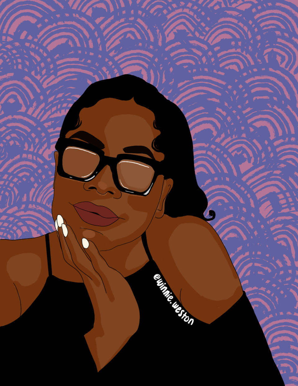 Justine Mangum’s illustration of Oprah Winfrey for Zenni Optical. - Credit: Courtesy of Justine Mangum