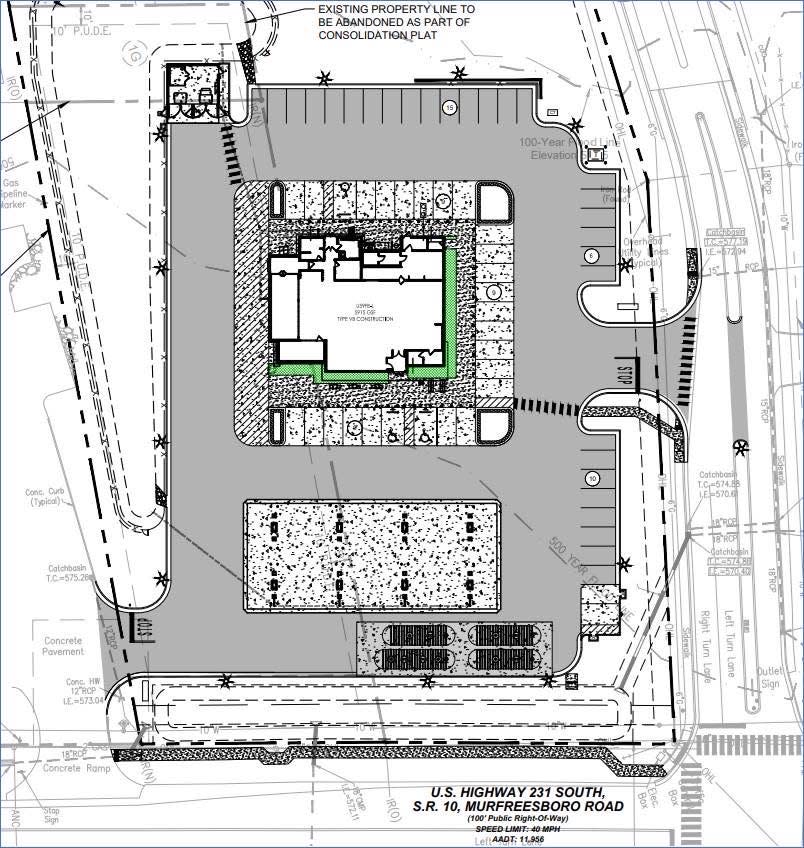 The site plan submitted for a new Wawa store in Lebanon.