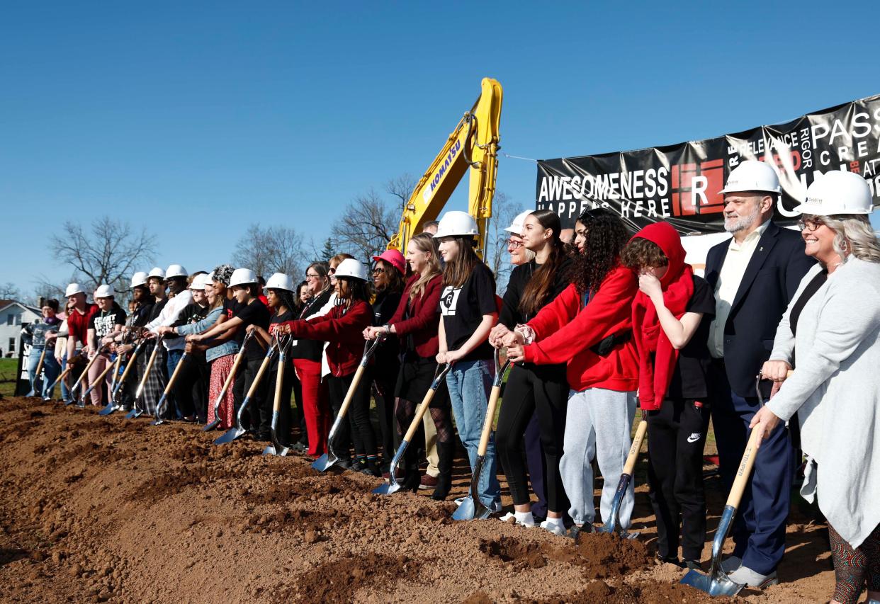 Students and alumni participated in the groundbreaking ceremony Wednesday for the new Reed Academy of Fine and Performing Arts.