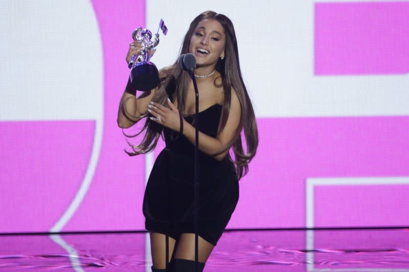 Ariana Grande attends the MTV Video Music Awards in 2018. File Photo by John Angelillo/UPI