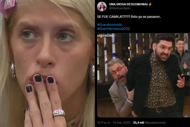 Camila quedó eliminada de Gran Hermano y las redes estallaron (Foto: Captura de Video / Twitter)