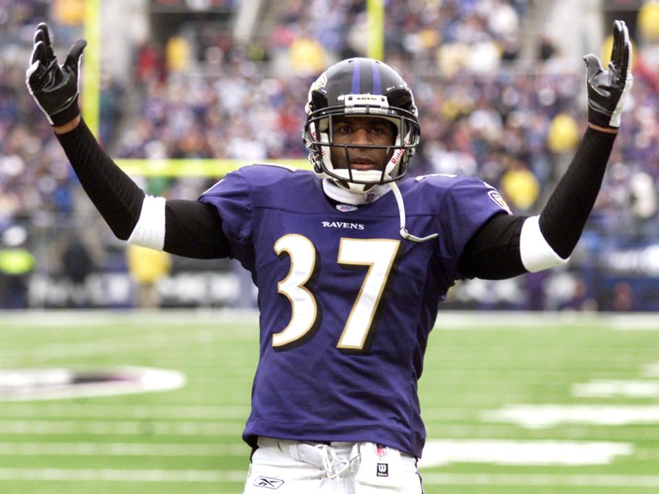 Deion Sanders with the Baltimore Ravens.