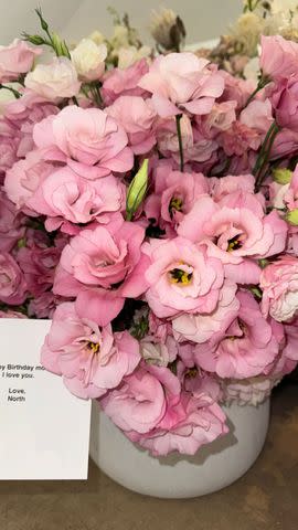 <p>Kim Kardashian Instagram</p> This pink bunch were among the reality TV star's gifts
