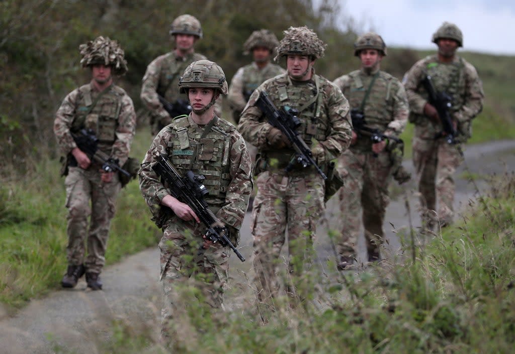 Soldiers from the Royal Scots Dragoon Guards during training (Andrew Milligan/PA) (PA Archive)