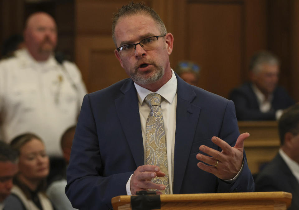 Dedham, MA - Prosecutor Adam Lally gives his closing arguments during the Karen Read murder trial at Norfolk Superior Court. Read is accused of backing her SUV into her Boston Police officer boyfriend, John O'Keefe, and leaving him to die in a blizzard in Canton, in 2022. (Nancy Lane/The Boston Herald via AP, Pool)/Boston Herald) /// [EXTERNAL] -- Nancy Lane Staff Photographer Boston Herald/MediaNews Group (617)212-5900 nancy.lane@bostonherald.com