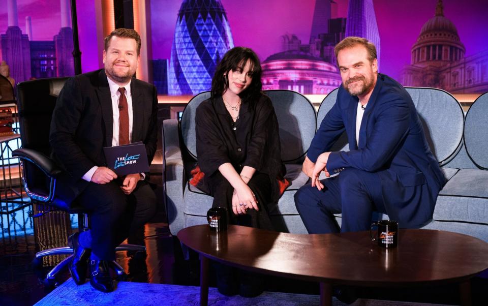 The Late Late Show with James Corden from London airing Monday, June 27, 2022, with guests Billie Eilish and David Harbour - Terence Patrick