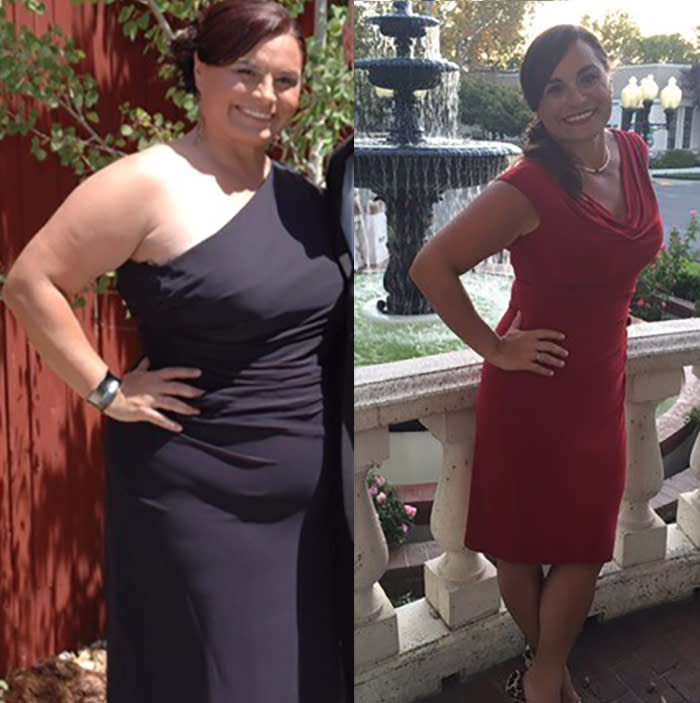 Halosz, before and after, says that Pilates changed everything for her. (Photo: Courtesy of Johanna Halosz)