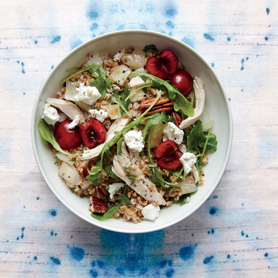 Cherry, Chicken, and Pecan Wheat Berry Salad