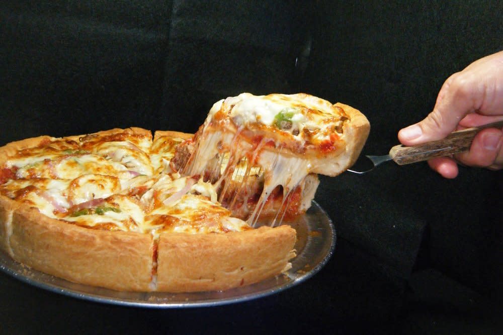 Oley's Famous Large Double Crust "Deluxe" at Oley's Pizza in Fort Wayne, Indiana