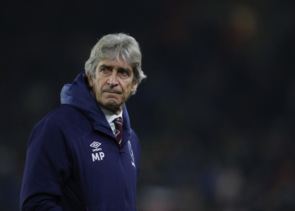 WOLVERHAMPTON, ENGLAND - DECEMBER 04: Manuel Pellegrini the head coach / manager of West Ham United during the Premier League match between Wolverhampton Wanderers and West Ham United at Molineux on December 4, 2019 in Wolverhampton, United Kingdom. (Photo by James Baylis - AMA/Getty Images)