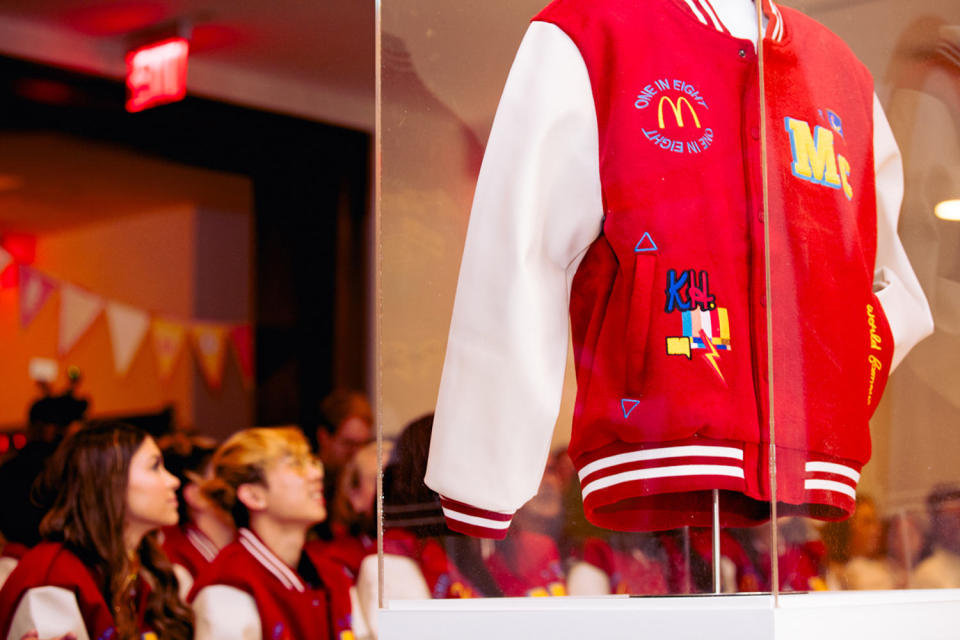 McDonald's 1 in 8 letterman jacket at the 1 in 8 Homecoming celebration in New York City. (Courtesy McDonald's)