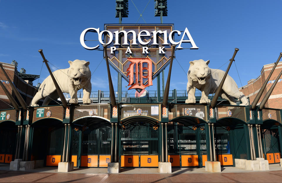 The Comerica Park pizza spitter has been sentenced to probation and anger management. (Getty)