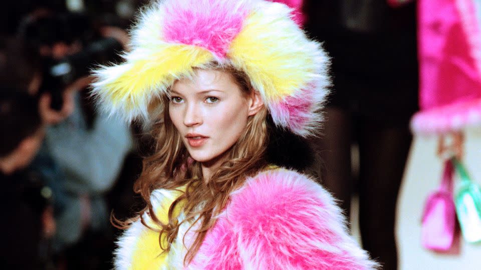 Kate Moss walked Lagerfeld's faux fur fantasy collection for Chanel in 1994. - Gerard Julien and Patrick Kovarik/AFP/Getty Images