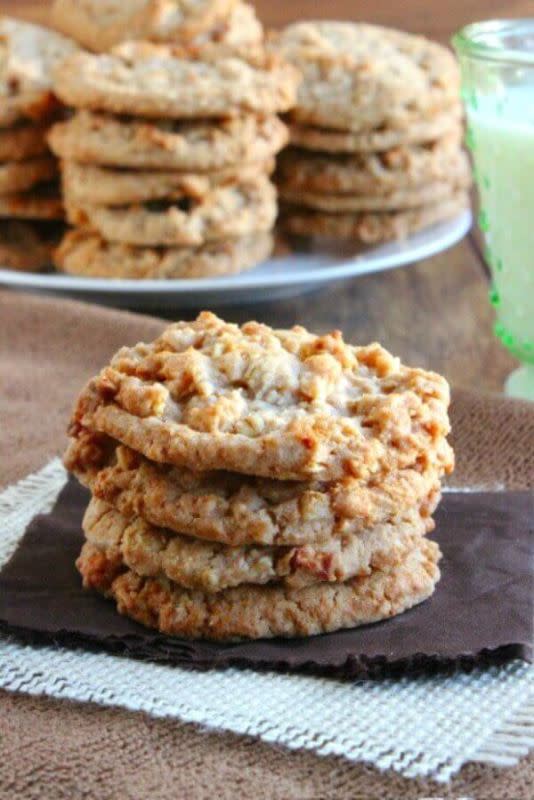 <p>Vegan in the Freezer</p><p>Apple pie cookies may just be the perfect treat. Grated fresh apple is blended with apple pie spices. Soft, sweet and chewy all in one little package. </p><p><strong>Get the recipe: <em><a href="https://veganinthefreezer.com/apple-pie-cookies/" rel="nofollow noopener" target="_blank" data-ylk="slk:Apple Pie Cookies;elm:context_link;itc:0;sec:content-canvas" class="link ">Apple Pie Cookies</a></em></strong></p>