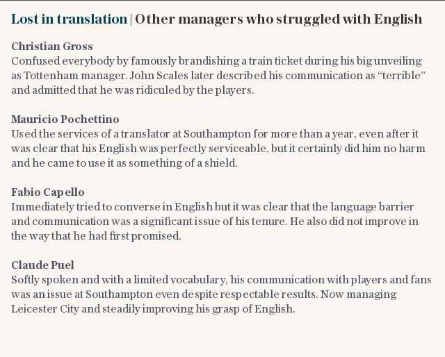 Lost in translation | Other managers who struggled with English