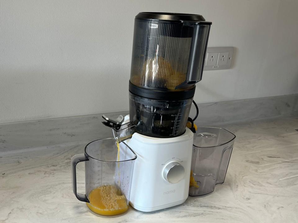 Testing orange juice in the Nama J2 Juicer