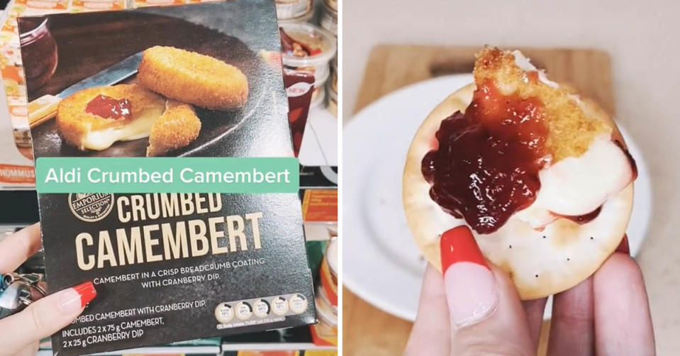 Aldi Crumbed Camembert. Photo: TikTok/emilyclairwebster.