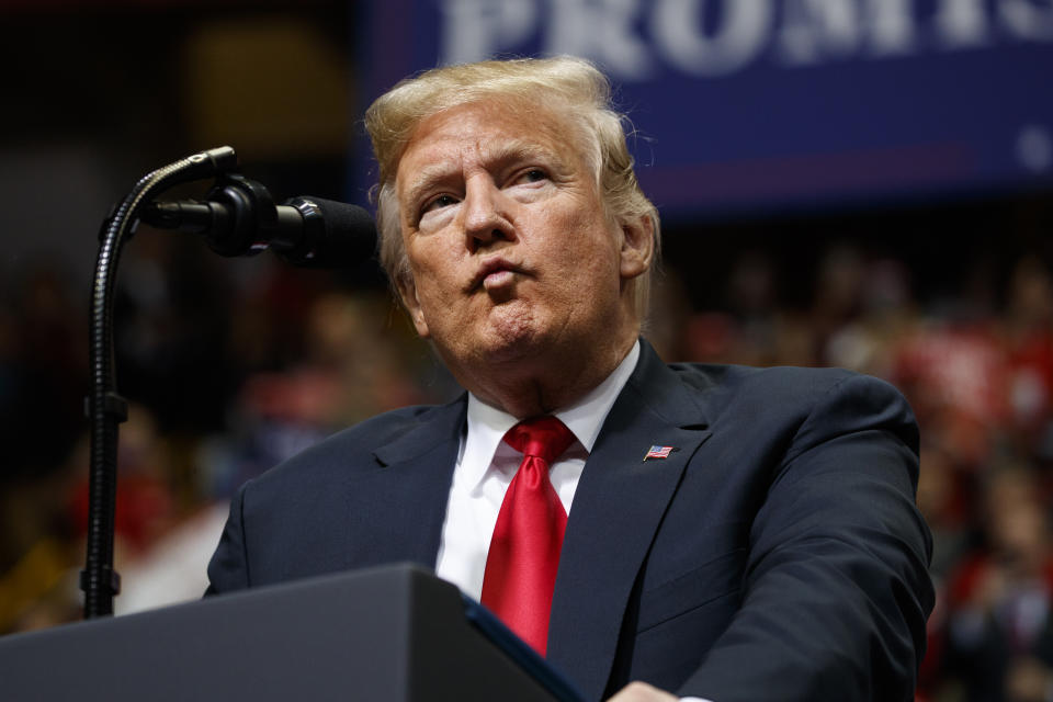 President Trump speaks at a rally in Chattanooga, Tenn., on Sunday. (Photo: Evan Vucci/AP)