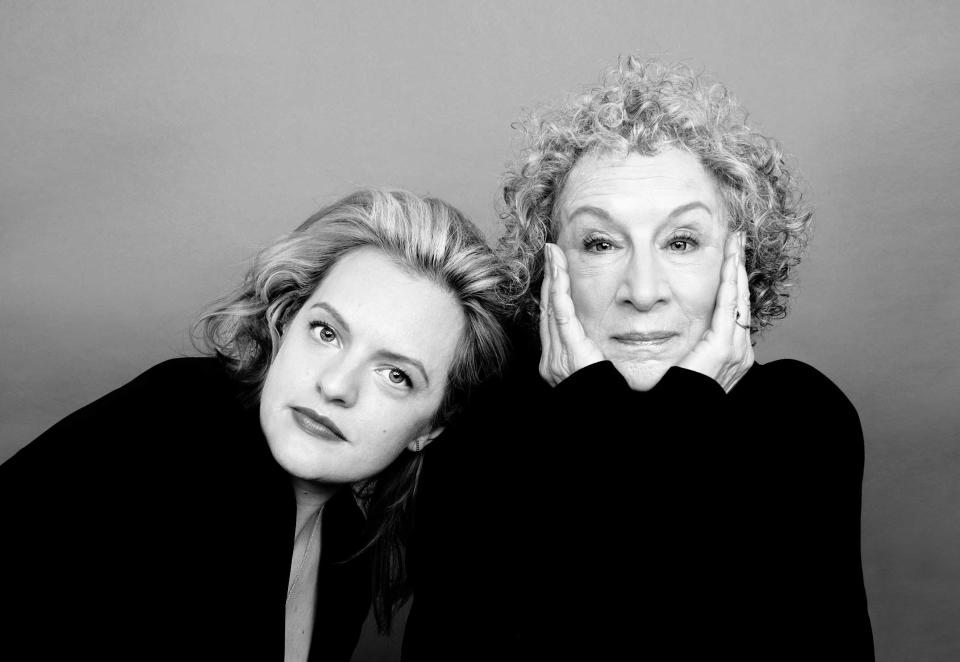 Portrait of Elisabeth Moss and Margaret Atwood shot at the Time Inc. Photo Studios in New York, March 18, 2017.