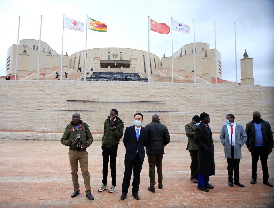 Zimbabwe’s new parliament building was constructed and fully funded by China as a gift to the southern African country. <a href="https://www.gettyimages.com/detail/news-photo/people-interact-in-front-of-zimbabwes-new-parliament-news-photo/1241620100" rel="nofollow noopener" target="_blank" data-ylk="slk:Shaun Jusa/Xinhua via Getty Images;elm:context_link;itc:0;sec:content-canvas" class="link ">Shaun Jusa/Xinhua via Getty Images</a>
