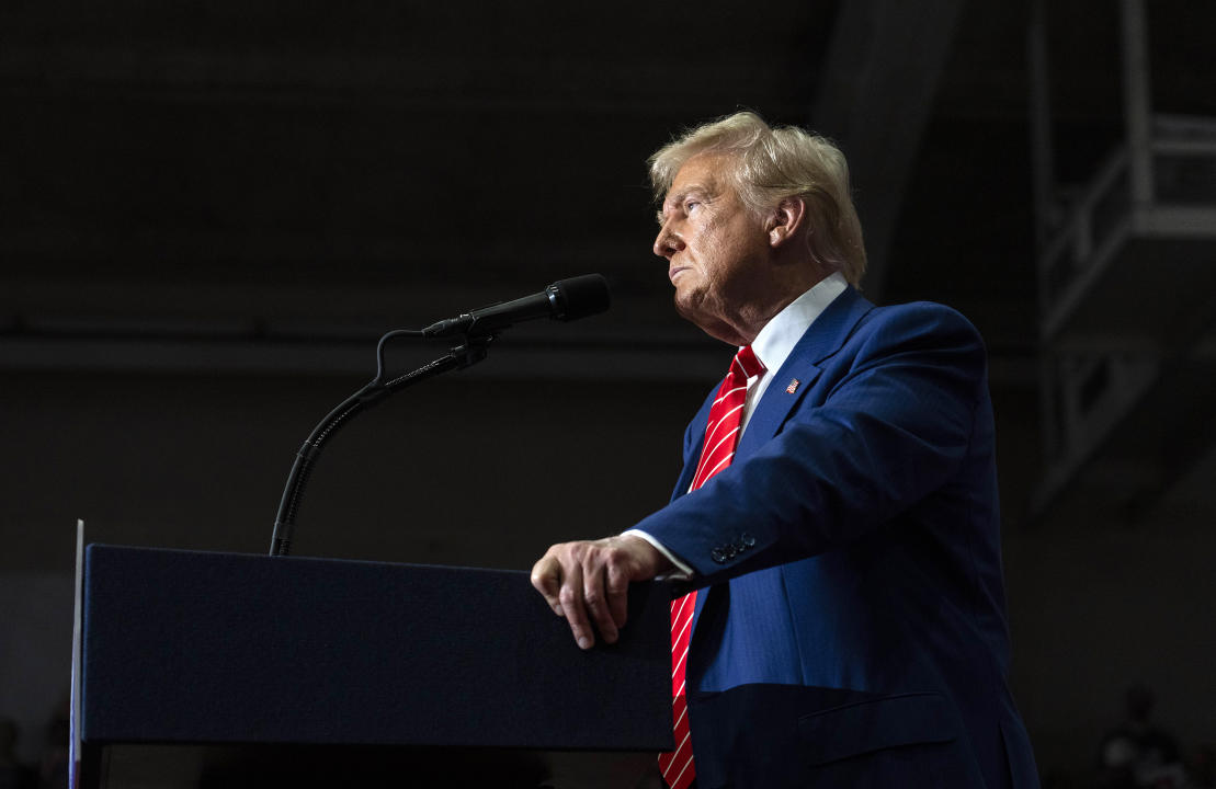 Donald Trump pronuncia un discurso en Johnstown, Pensilvania, el 30 de agosto de 2024. (Hiroko Masuike/The New York Times)