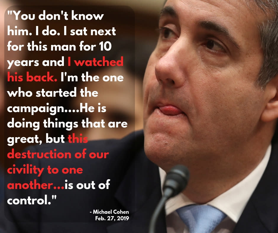 Michael Cohen testifies before Congress