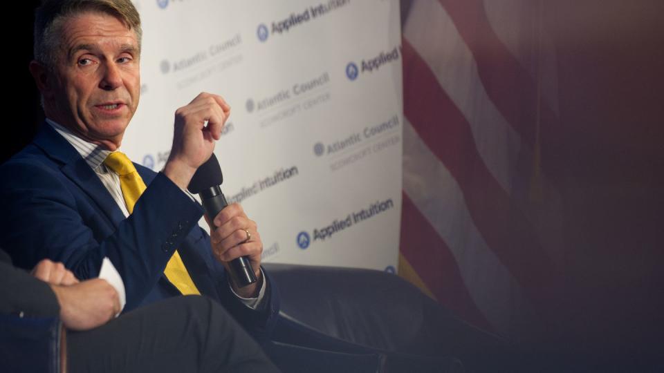 U.S. Rep. Rob Wittman, a Virginia Republican, speaks May 17, 2023, at the Nexus 23 defense conference at the National Press Club in Washington, D.C. (Colin Demarest/C4ISRNET)