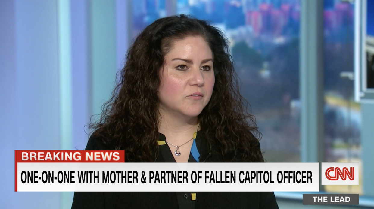 <p>Sandra Garza, girlfriend of fallen Capitol Police officer Brian Sicknick, criticized Senate Republicans for voting down a commission to investigate the Capitol riot</p> (CNN)