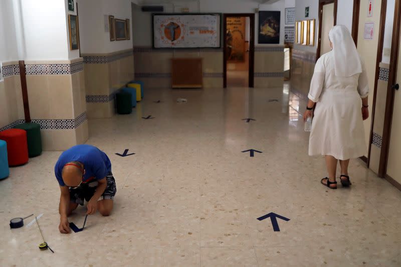 School prepares for the return of students, following COVID-19 outbreak, in Ronda