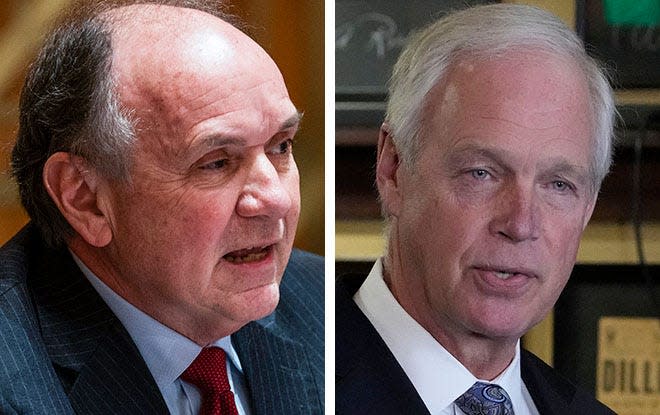 Attorney Jim Troupis, left, and Sen. Ron Johnson, right