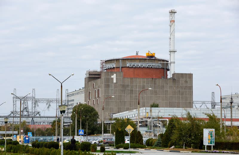 FILE PHOTO: A view shows the Zaporizhzhia Nuclear Power Plant outside Enerhodar