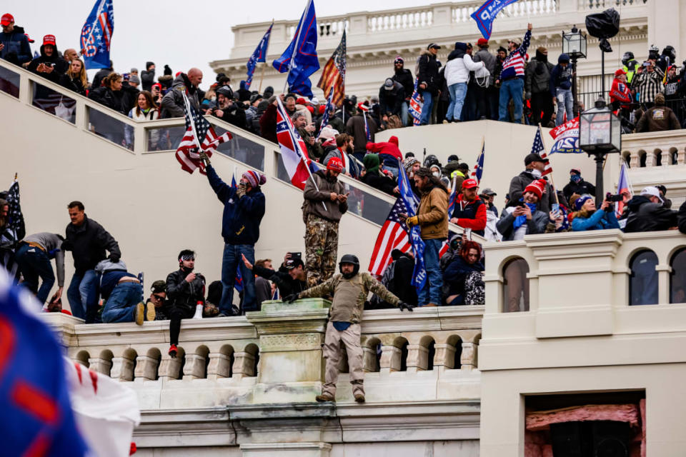 <div class="inline-image__caption"><p>Pro-Trump supporters storm the U.S. Capitol following a rally with President Donald Trump on January 6, 2021 in Washington, DC. Trump supporters gathered in the nation's capital today to protest the ratification of President-elect Joe Biden's Electoral College victory over President Trump in the 2020 election. </p></div> <div class="inline-image__credit">Samuel Corum/Getty Images</div>