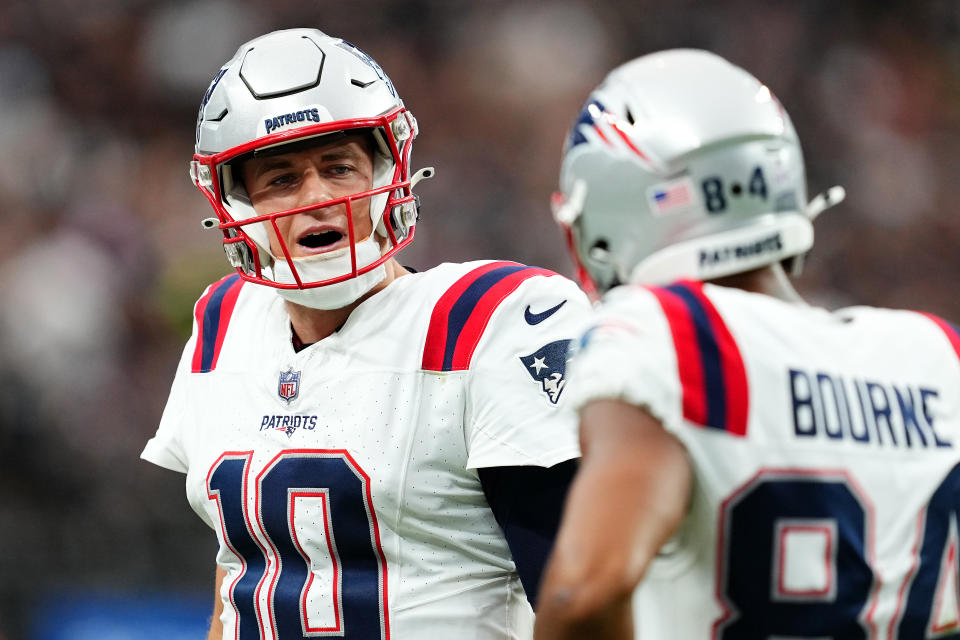 Mac Jones and the Patriots offense struggled again on Sunday. (Chris Unger/Getty Images)