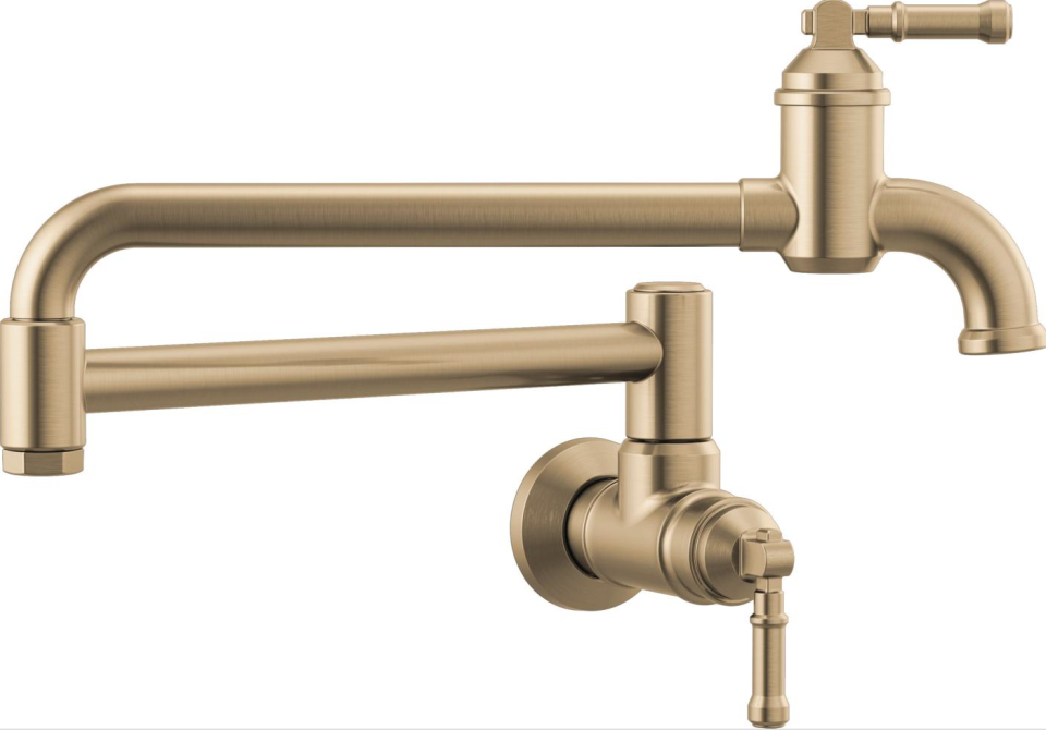 Delta Broderick pot filler; $750. deltafaucet.com